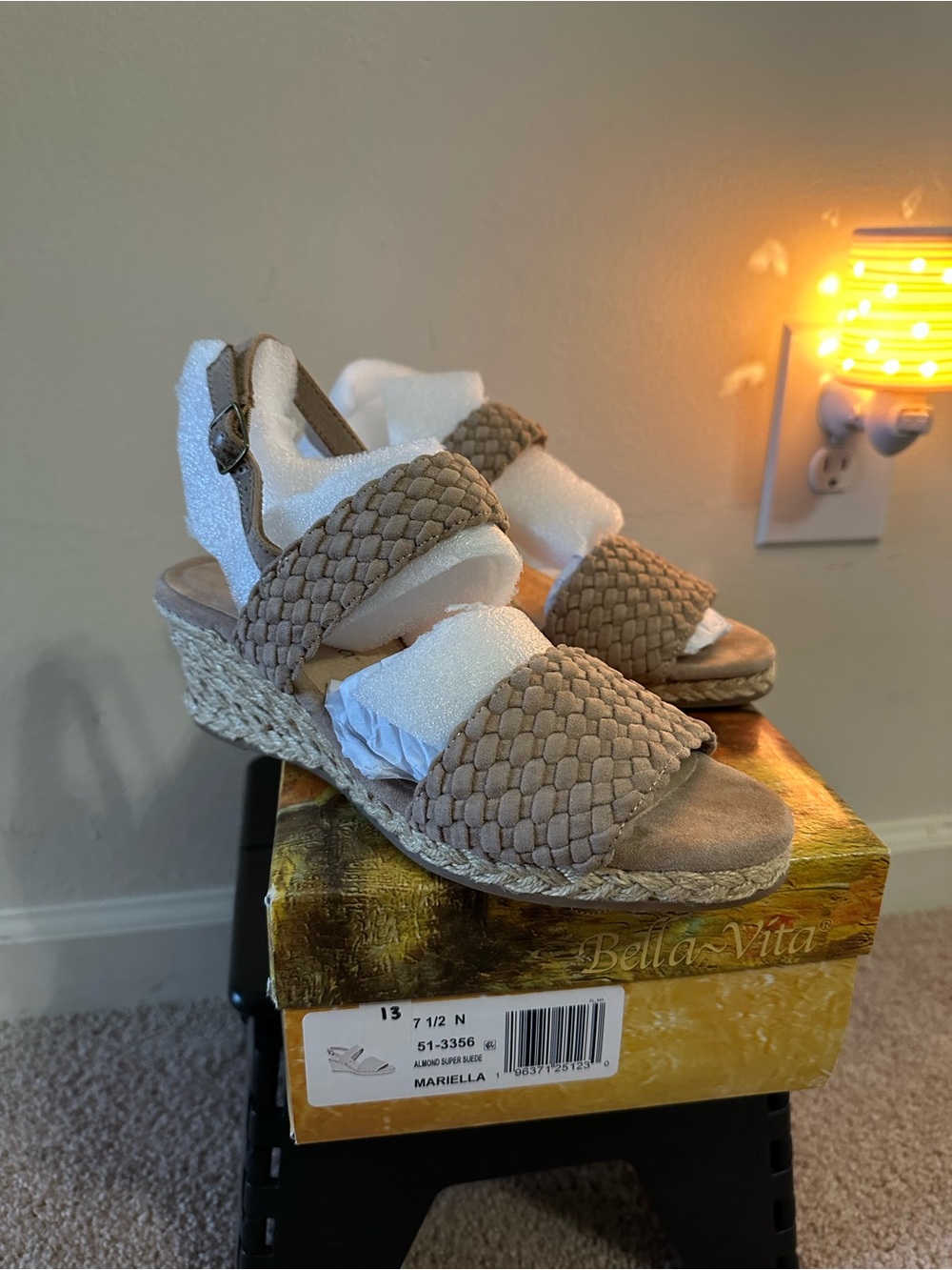 Bella Vita Tan Braided Espadrille Wedge Sandals